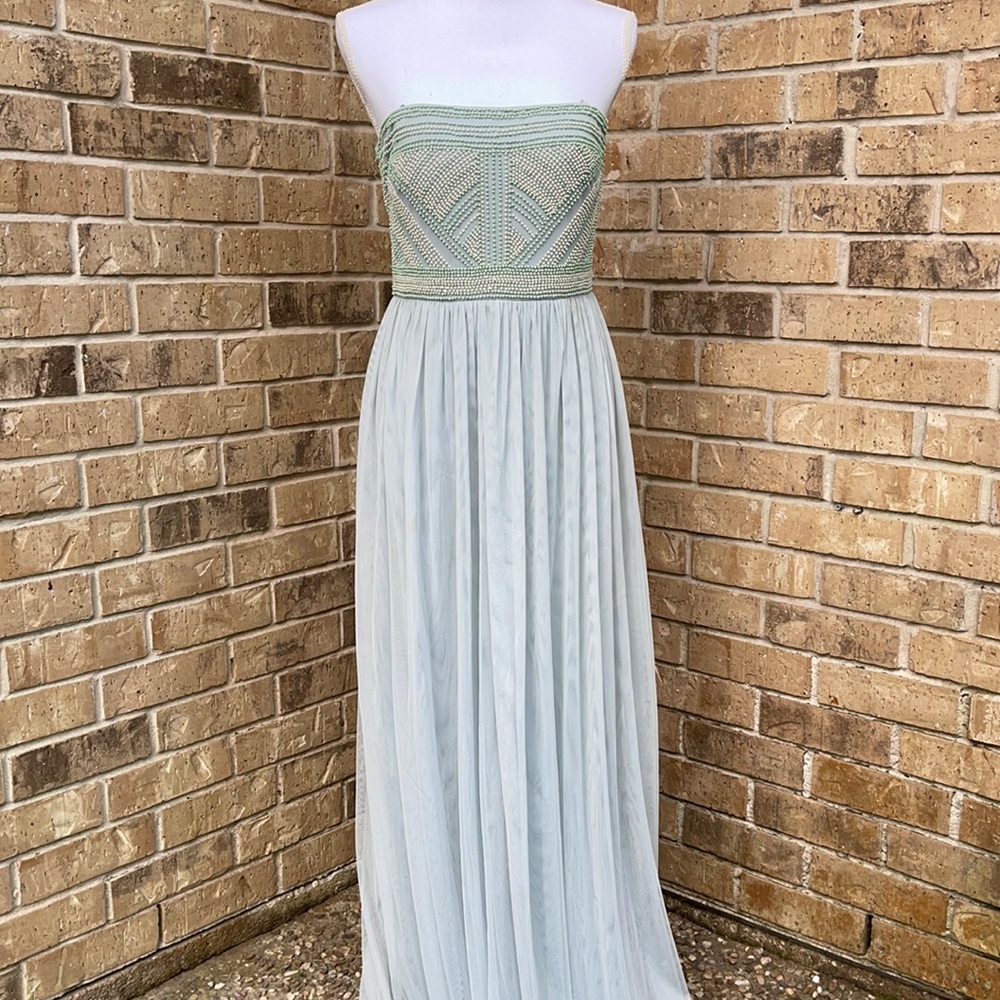 Beaded tulle Adrianna Papell gown.